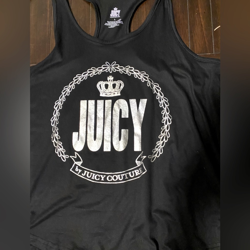 👑🖤💦NWT JUICY COUTURE Black Luxury Comfy Tank Style JC7468A SZ L $30👑🖤💦